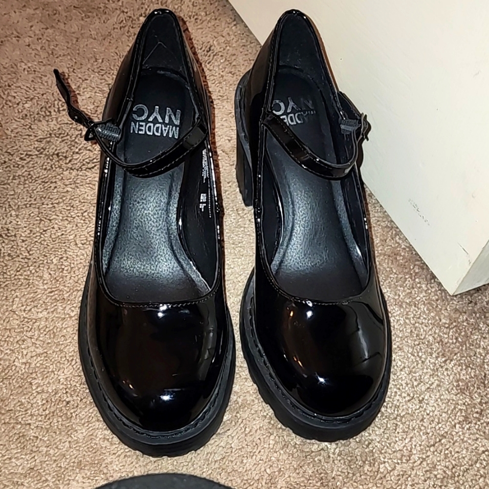 Mary jane type black shoes